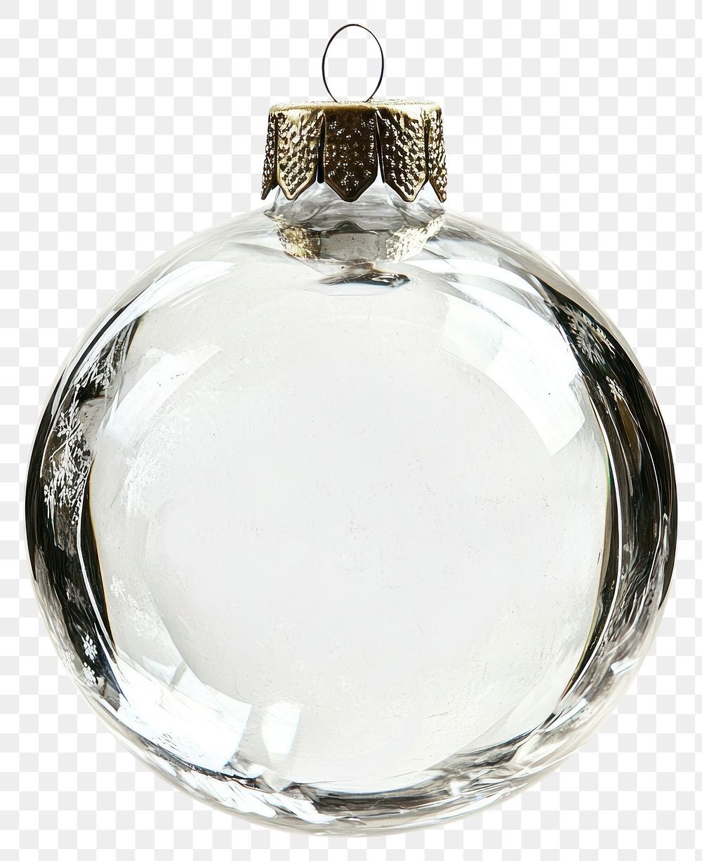 PNG Elegant clear glass Christmas ornament