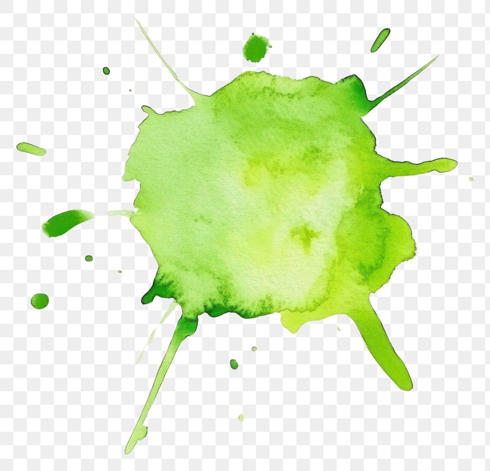 PNG  Vibrant green watercolor splash