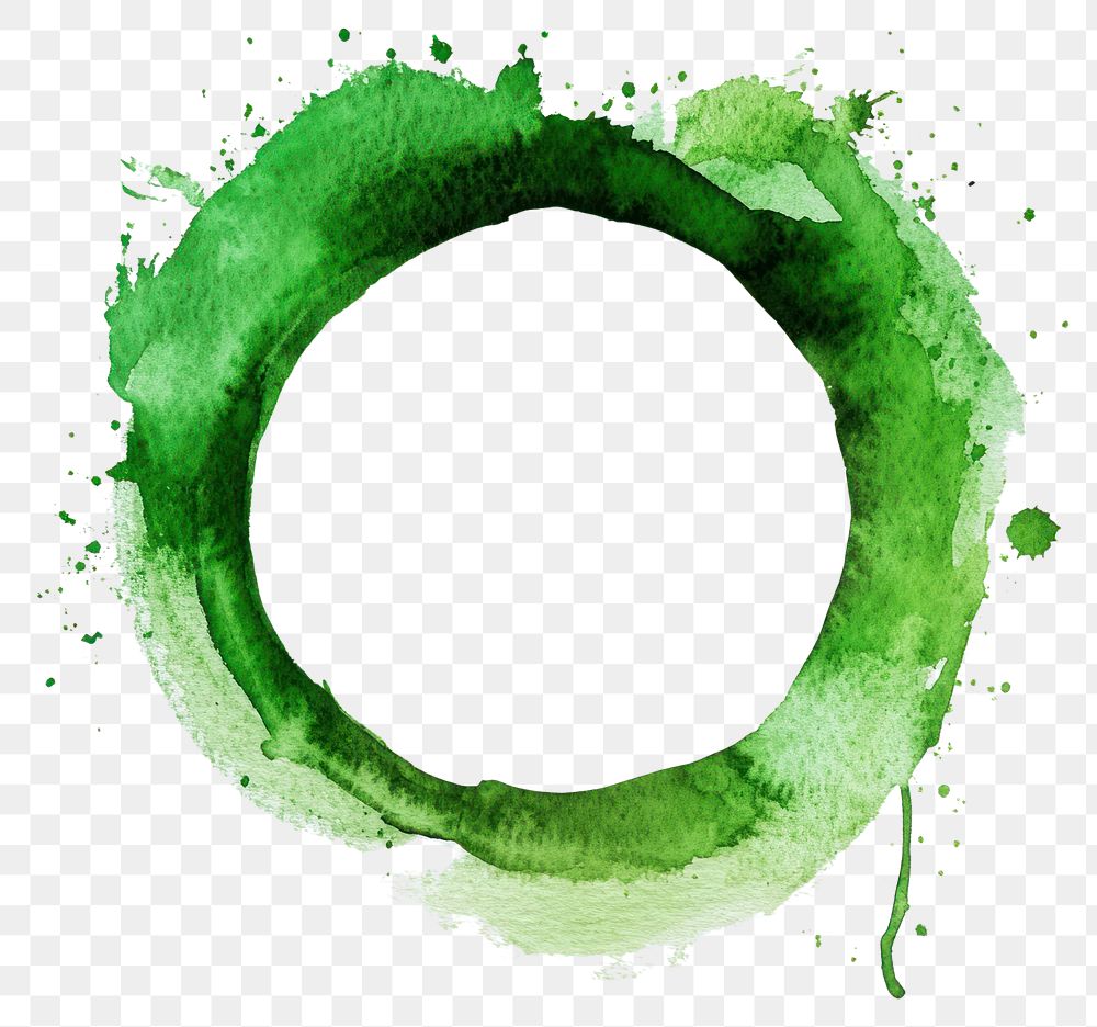 PNG  Green watercolor circle splash