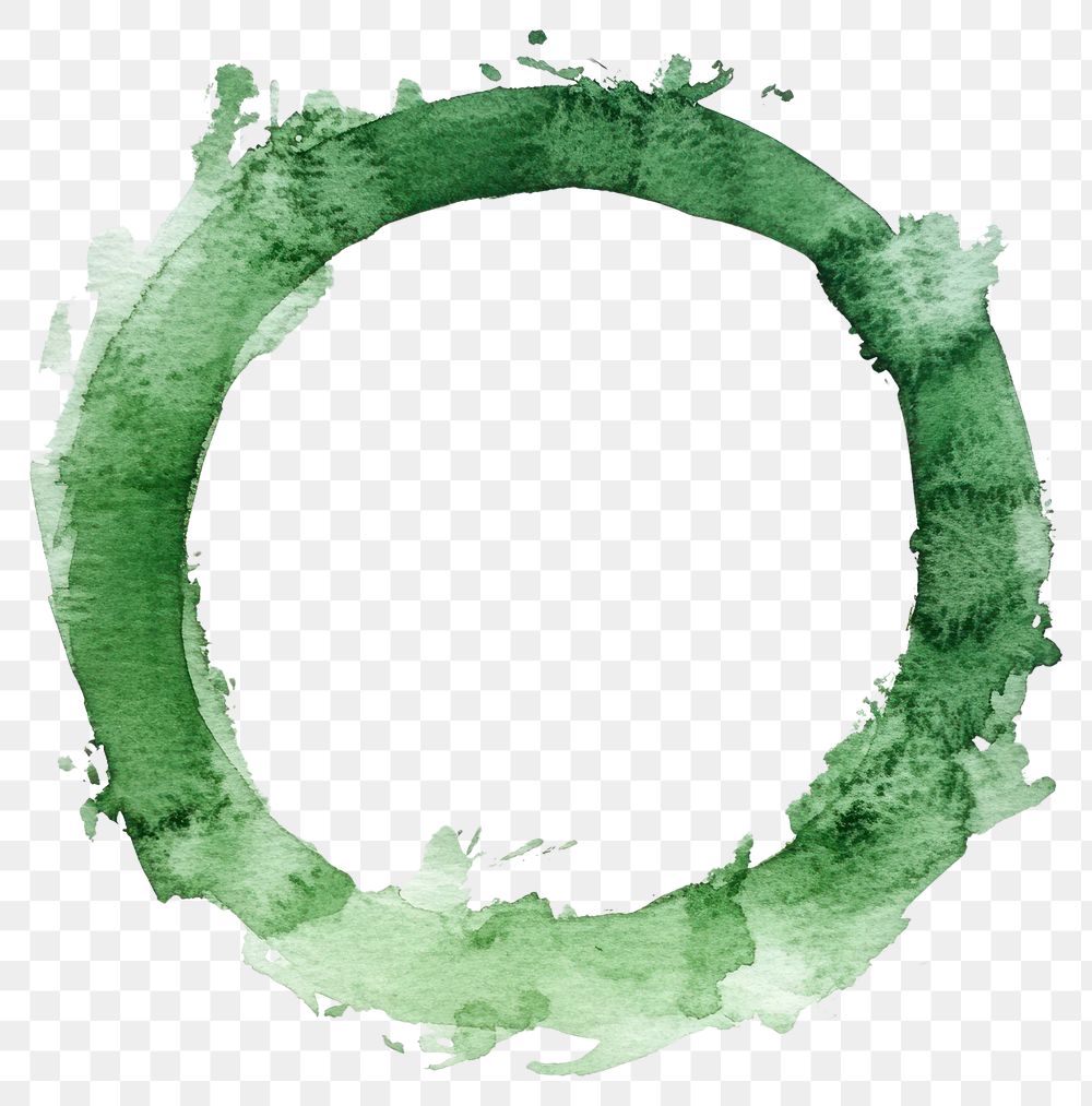 PNG  Green watercolor circle illustration