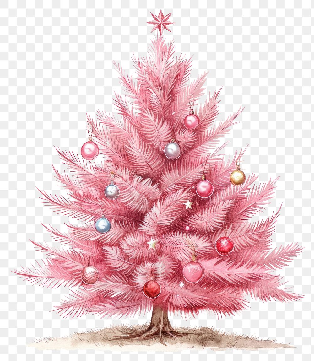 png-pink-christmas-tree-illustration-premium-png-rawpixel