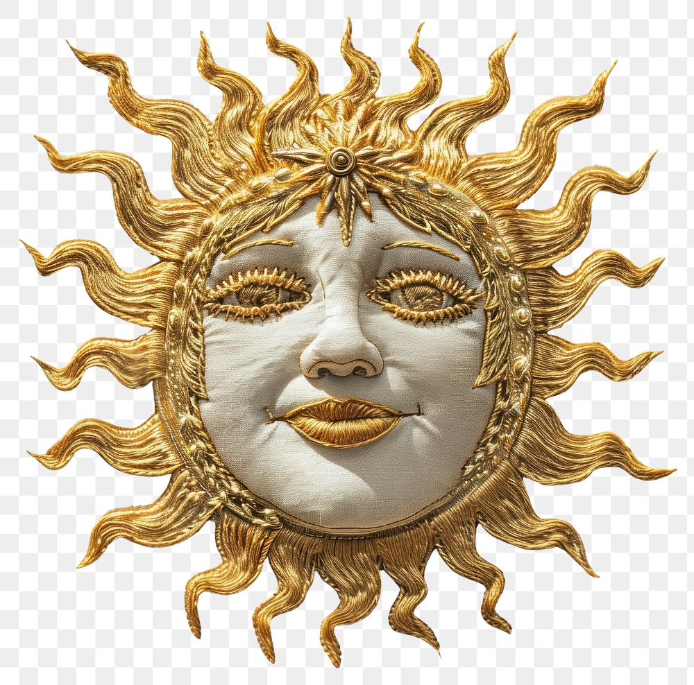 Celestial Golden sun face gold representation architecture.