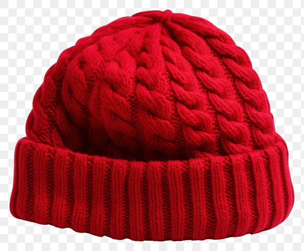 PNG Knitted winter cap sweater beanie red. 