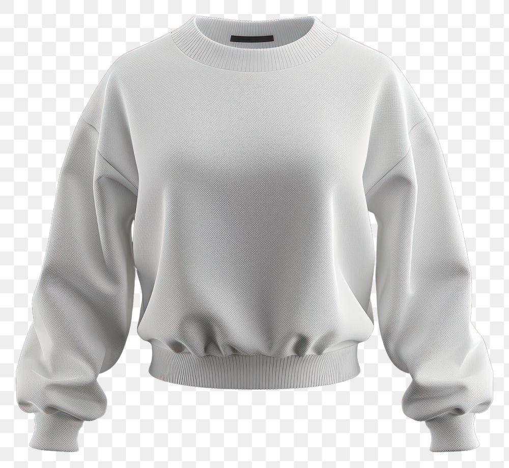 PNG White sweater mockup apparel sweatshirt clothing.