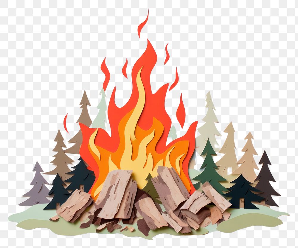 PNG  Bonfire fireplace art deforestation.