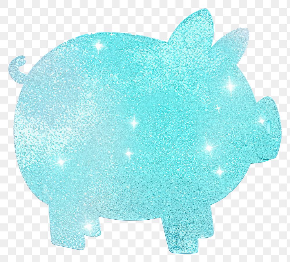 PNG Blue Piggy bank icon shape pig white background.