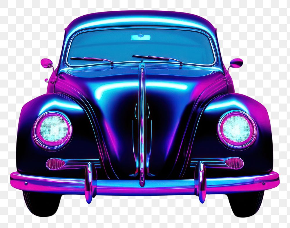 PNG Neon car light vehicle purple.