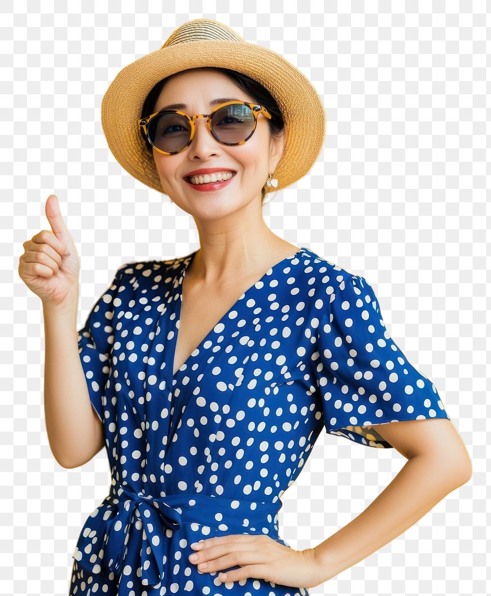 PNG Stylish woman thumbs up smile