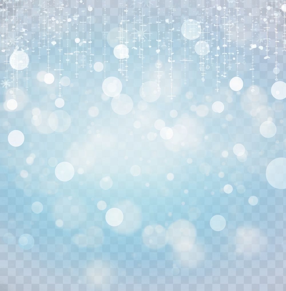 PNG Winter festive abstract bokeh background