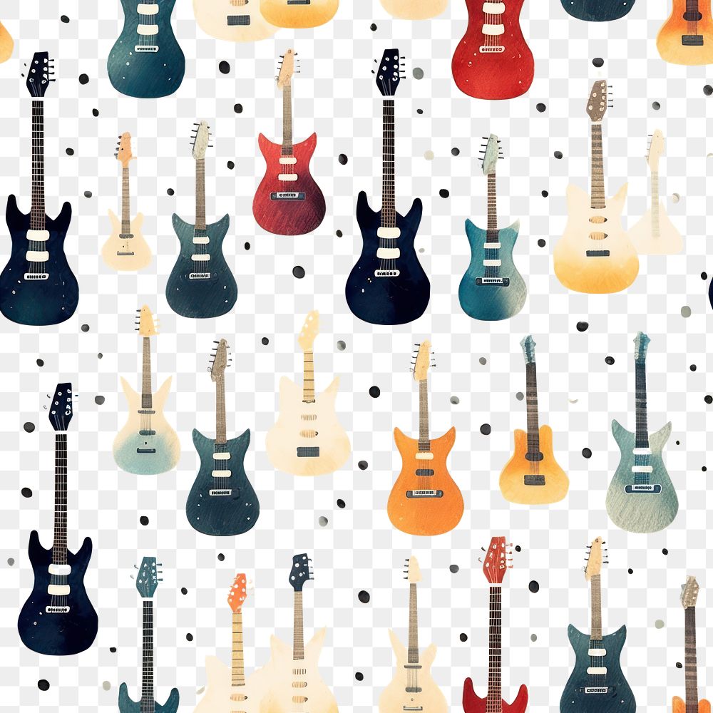 PNG Guitar backgrounds pattern arrangement. 