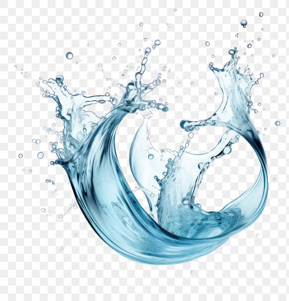 PNG Dynamic splash of blue water