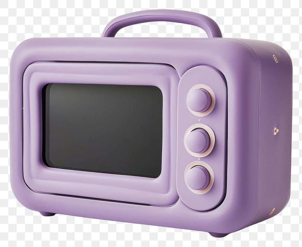 PNG Retro purple portable TV