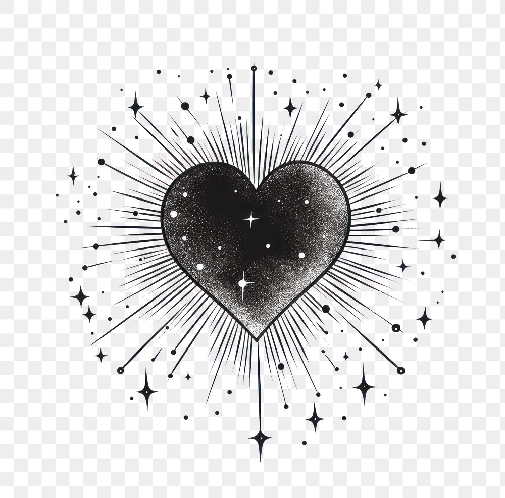 PNG Aesthetic heart celestial drawing | Free PNG - rawpixel