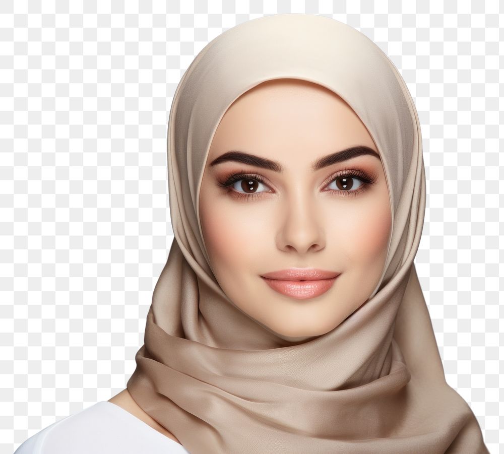 Elegant woman wearing beige hijab