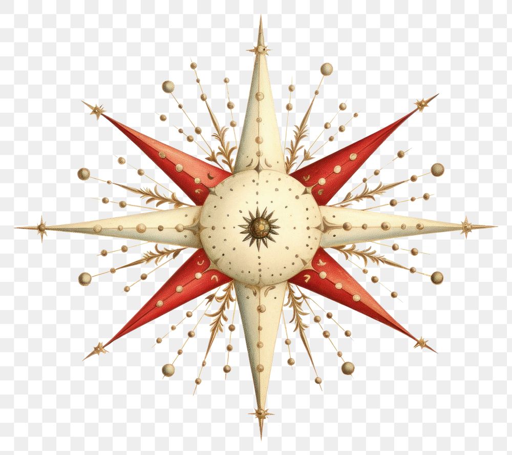 PNG Christmas star white background echinoderm chandelier. 