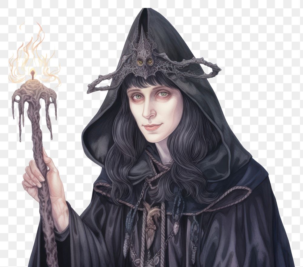 PNG Dark magic witch portrait adult spirituality.