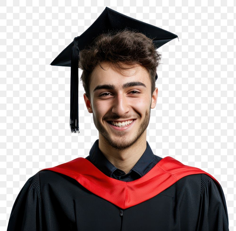 Happy british man graduation student university.