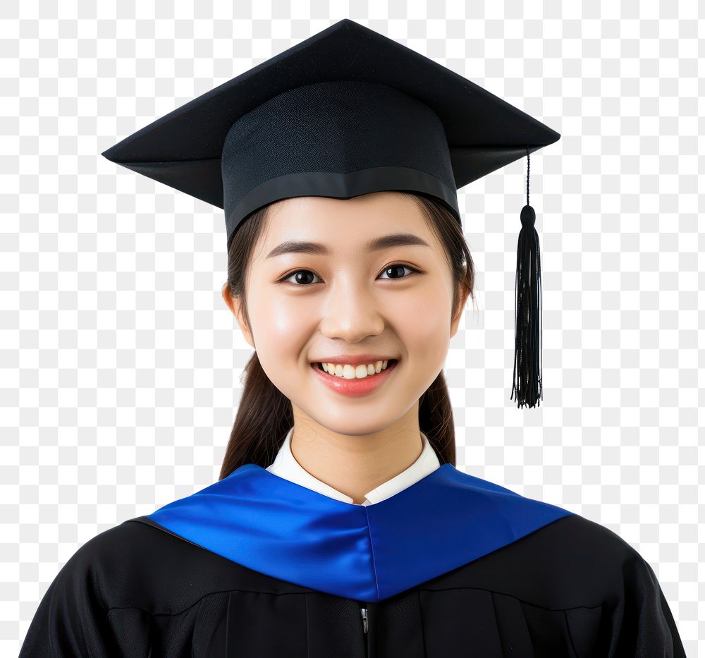 Happy chinese woman graduation student university.