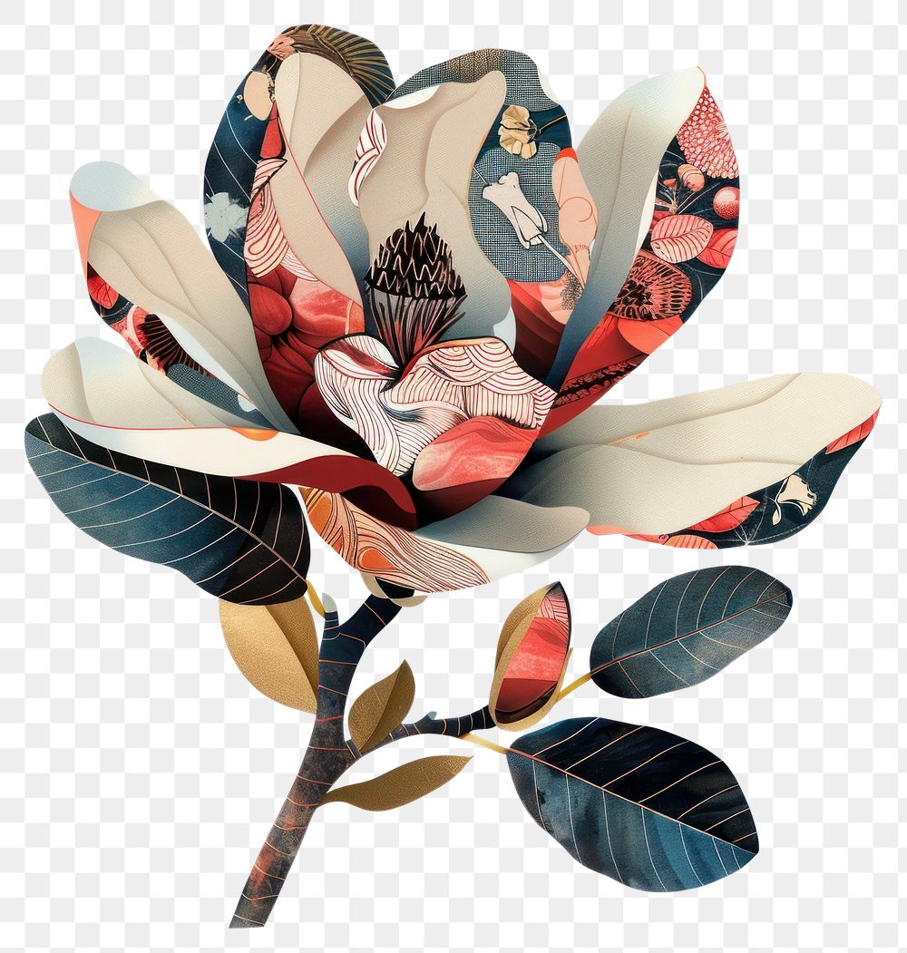 PNG  Flower Collage Magnolia shaped flower accessories accessory.