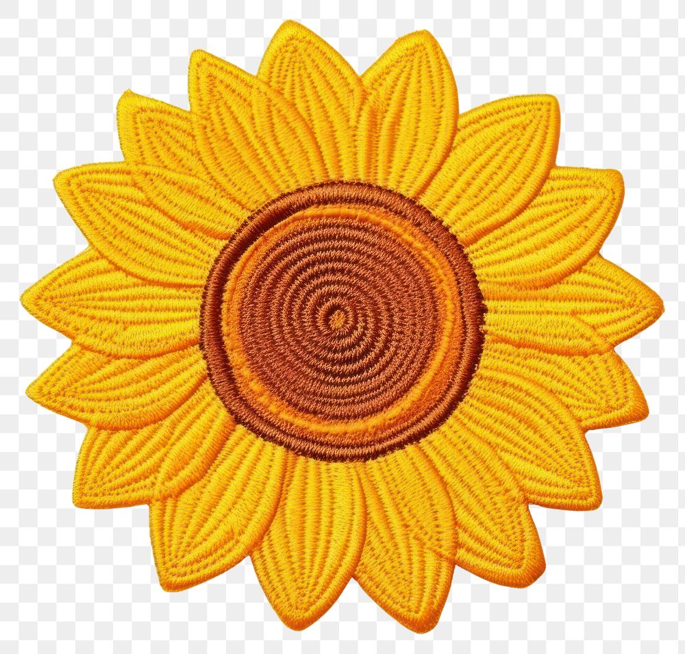 PNG Sunflower pattern plant art.