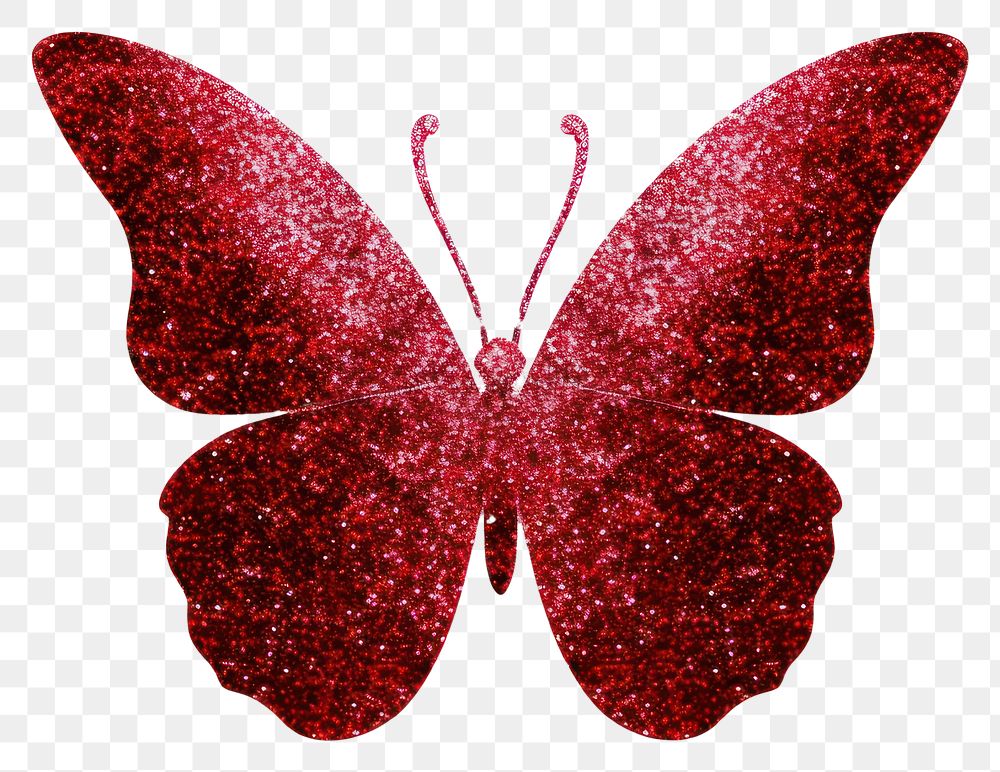 PNG Red butterfly icon glitter animal petal.