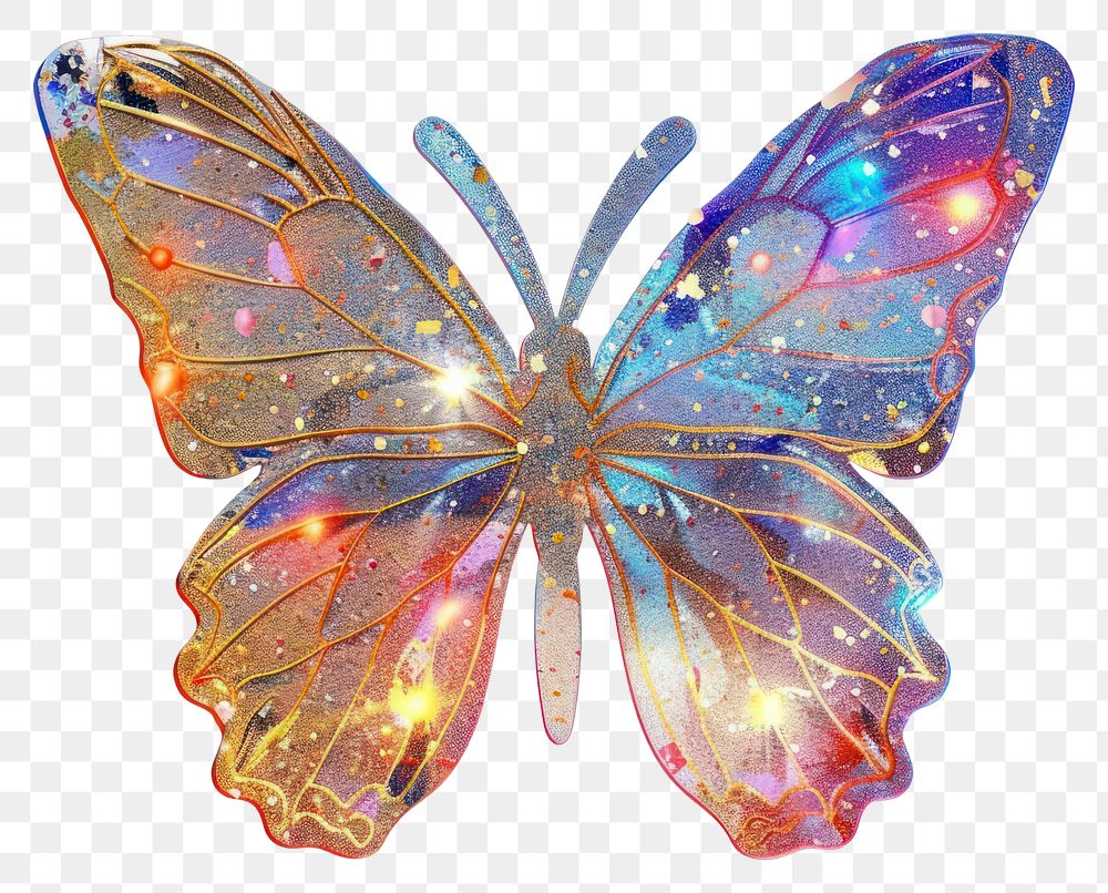 PNG Glitter butterfly flat sticker accessories chandelier accessory.