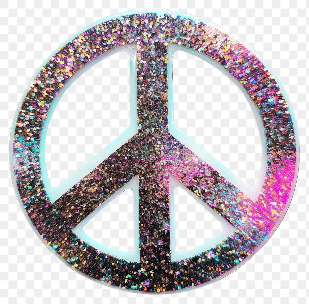 PNG Glitter peace sign sticker accessories accessory symbol.