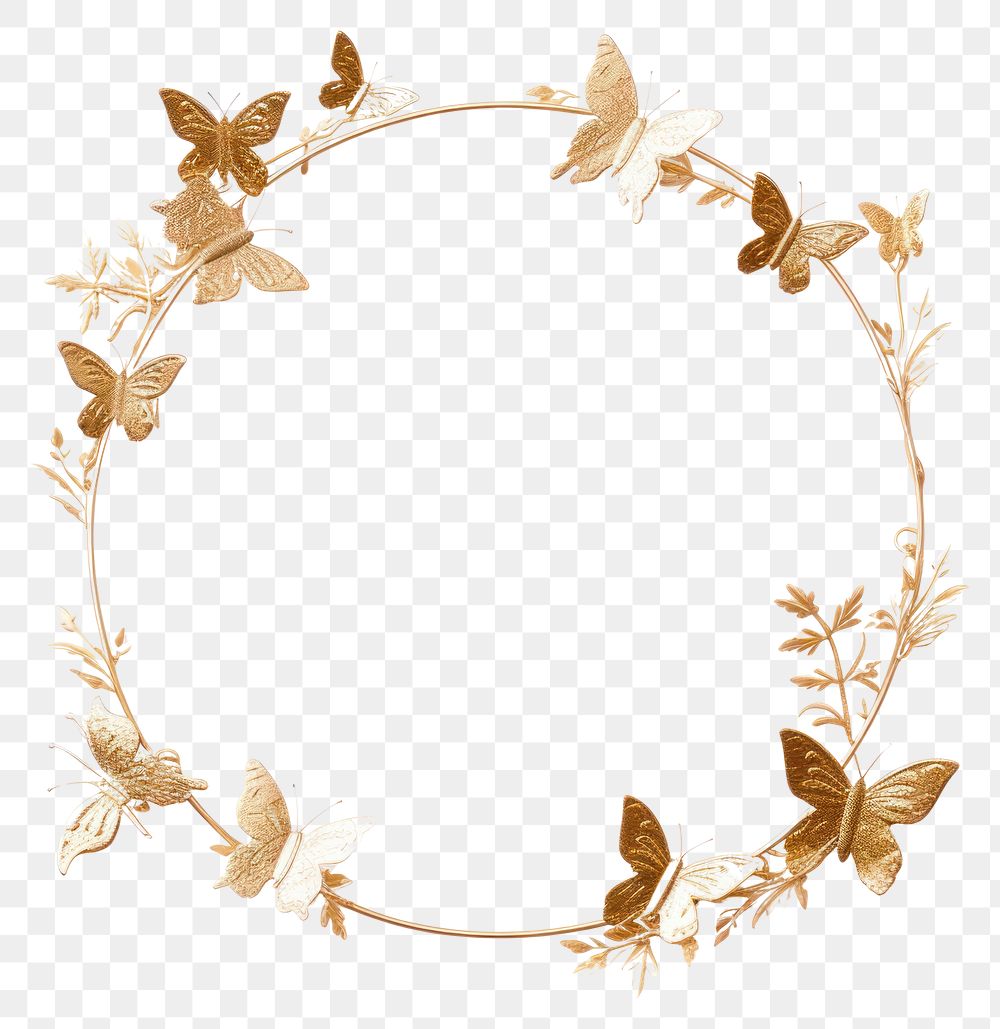 PNG  Jewelry wreath gold white background.