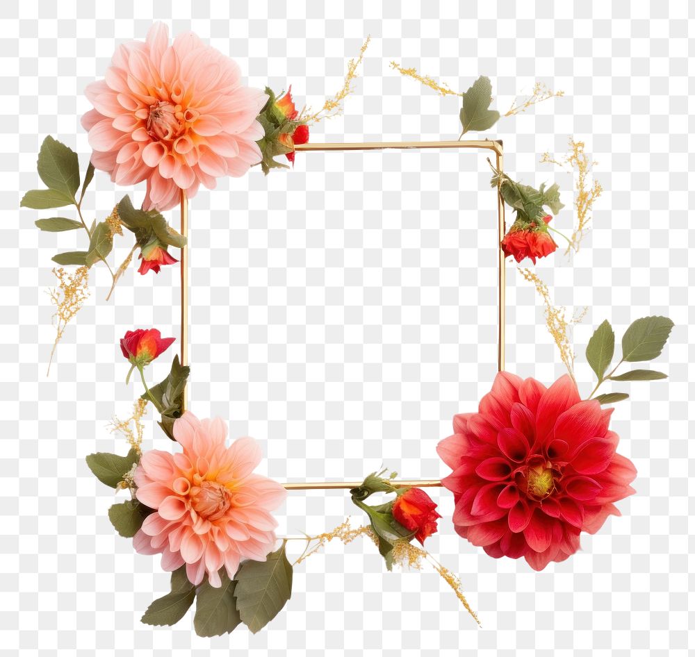 PNG  Flower dahlia wreath plant.