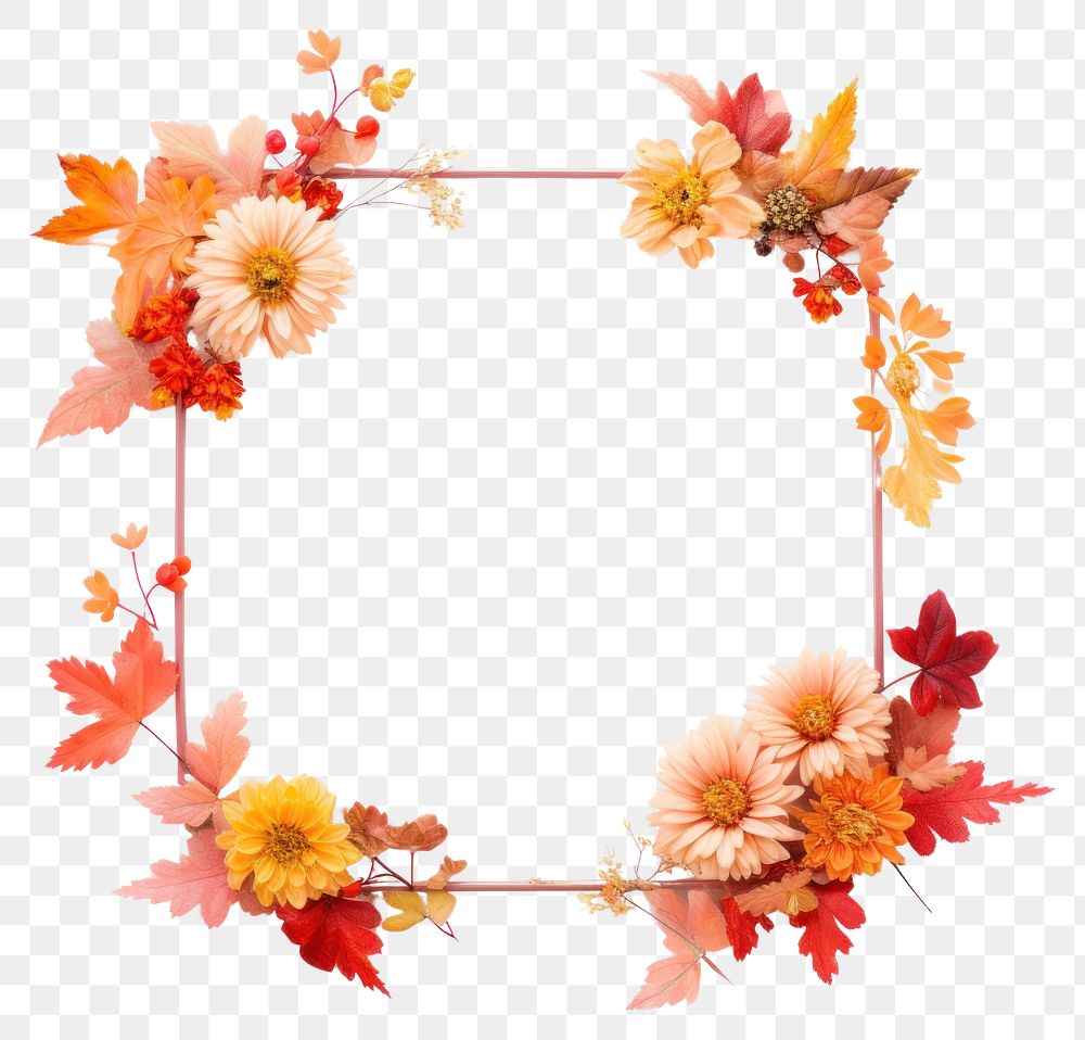 PNG Flower wreath autumn plant.