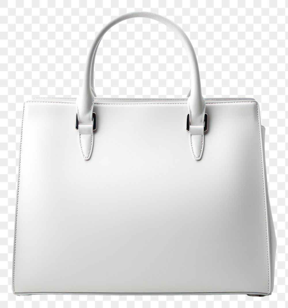 PNG White leather handbag purse accessories briefcase. 