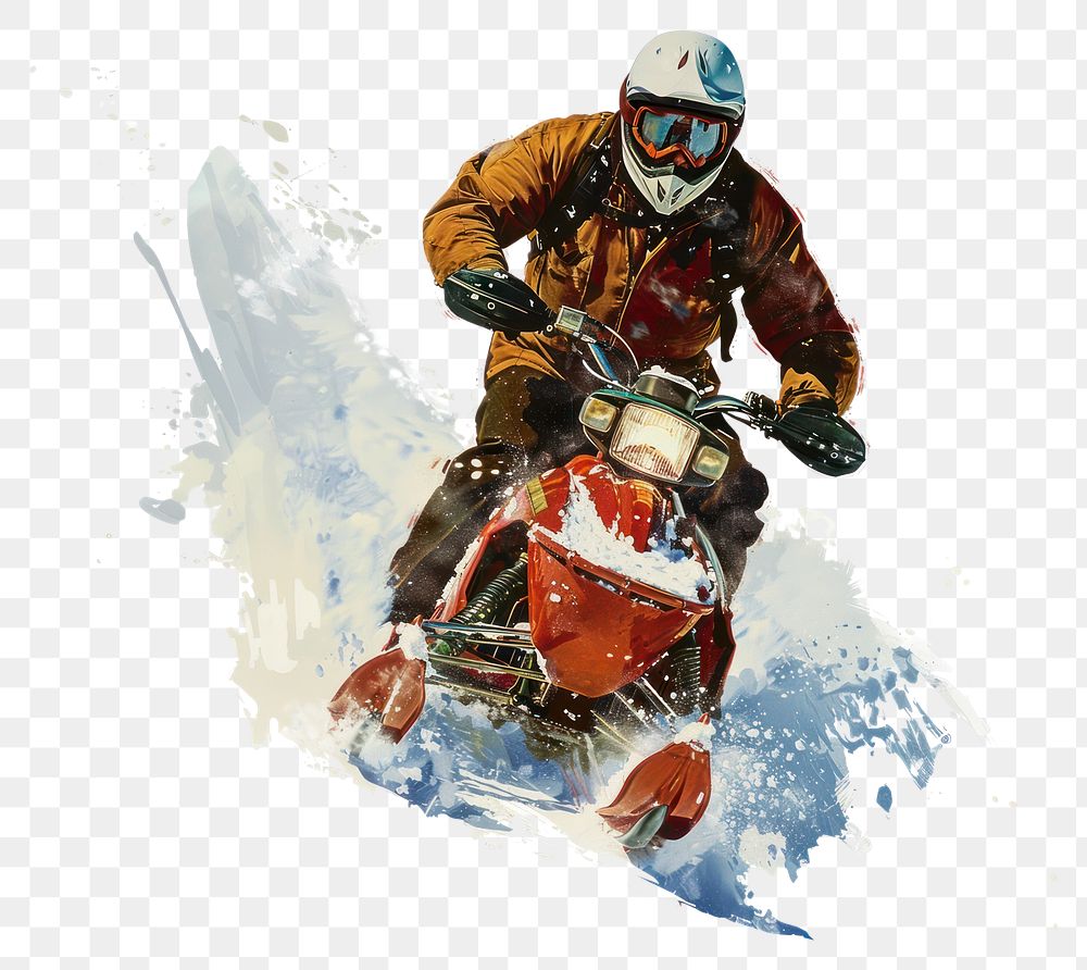 Man playing snowmobiling transportation motorcycle snowmobile.