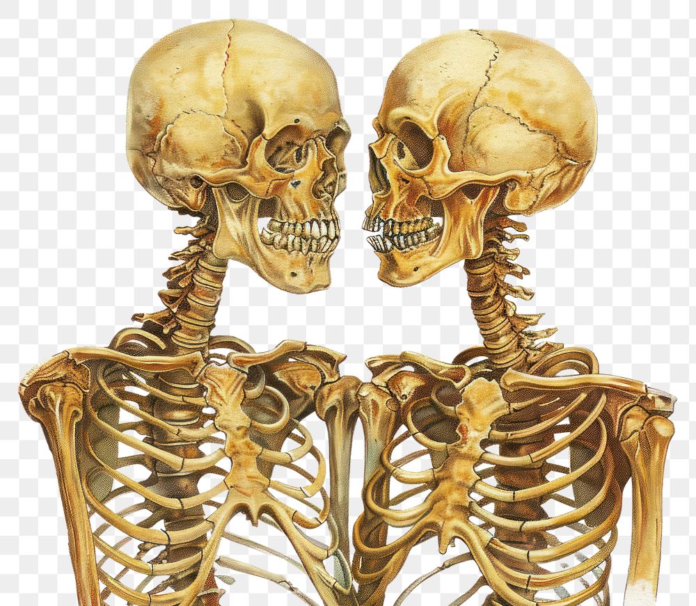 PNG  Two skeletons facing each other