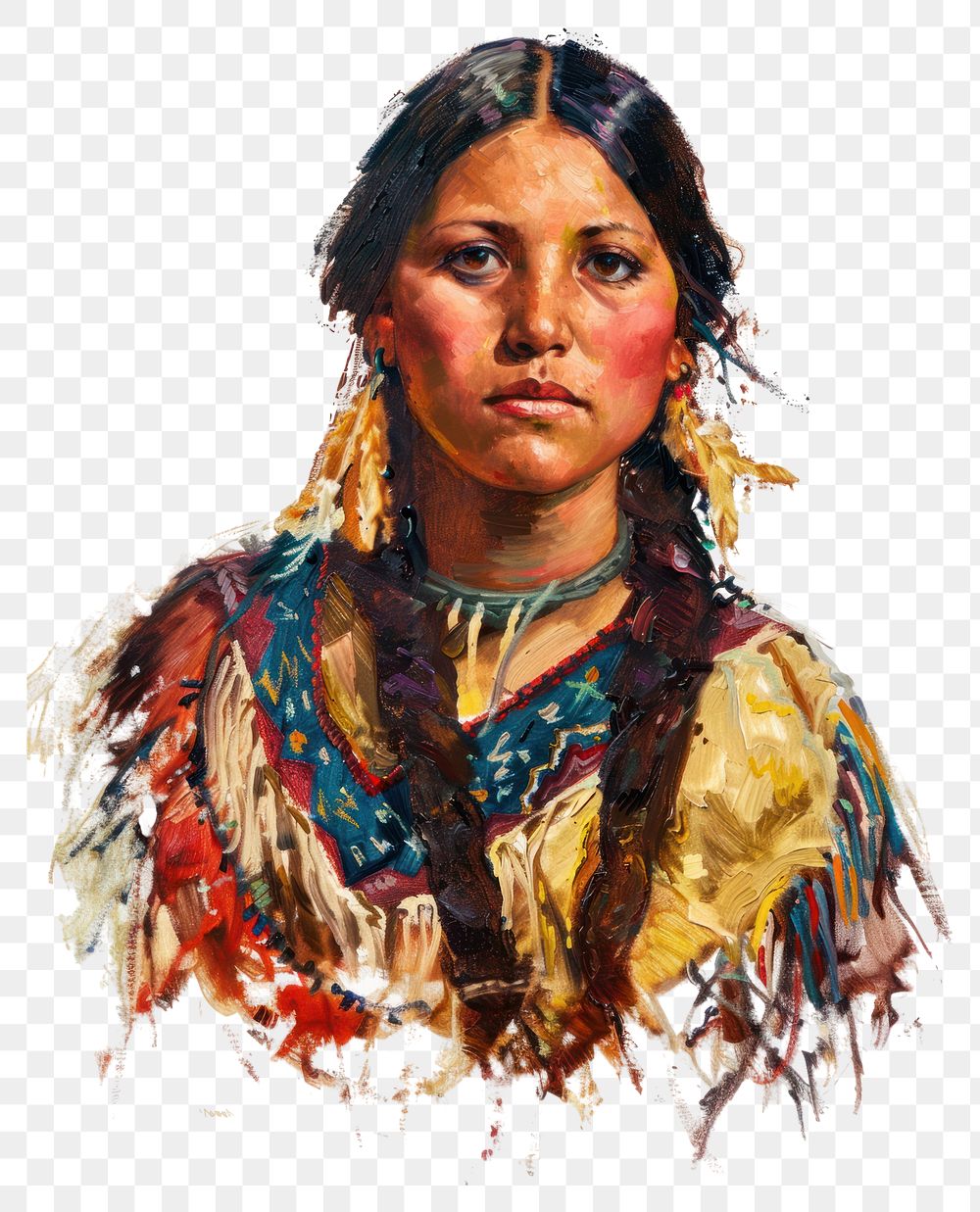 PNG  Native American woman portrait