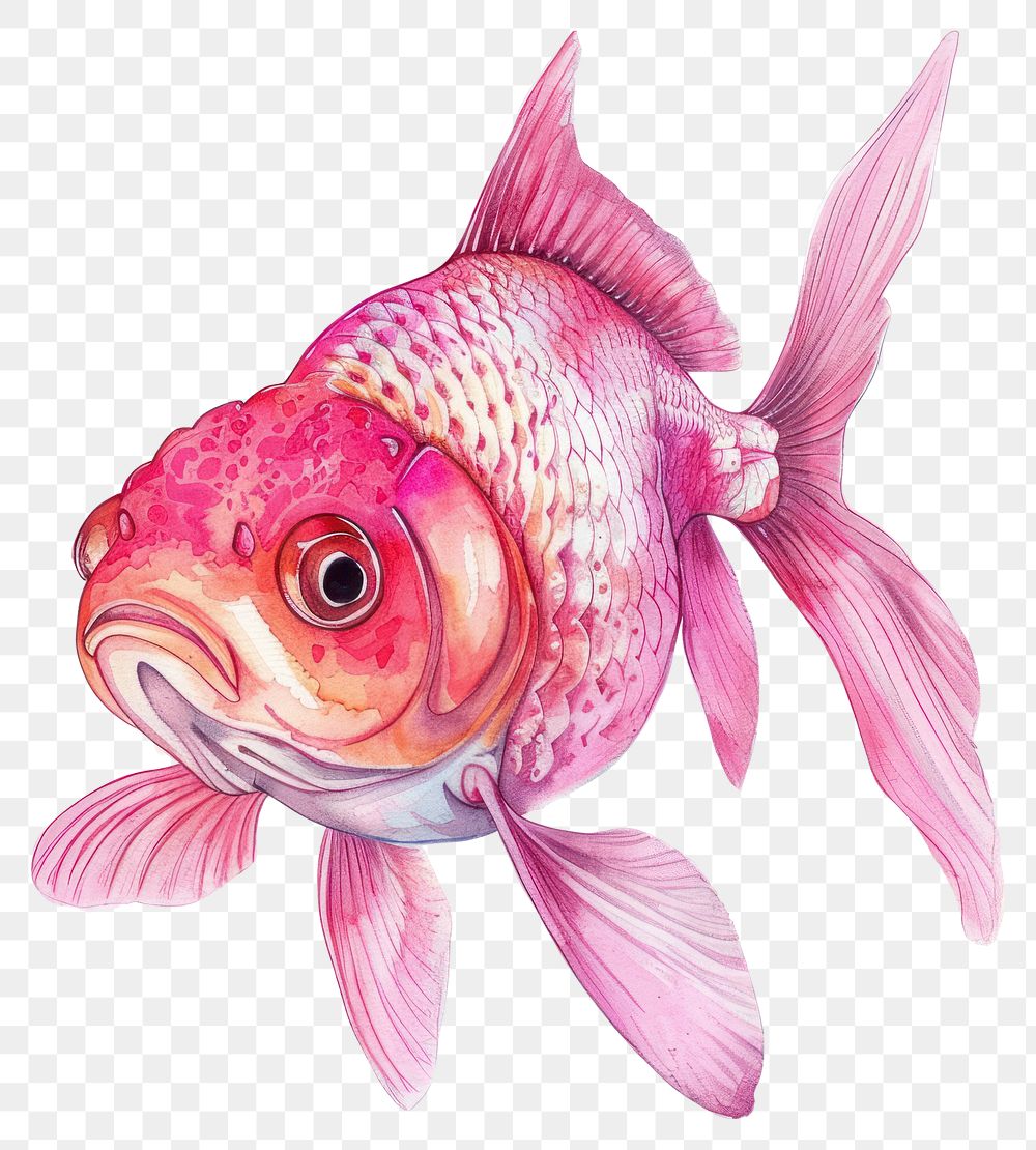 PNG  Vibrant pink goldfish illustration