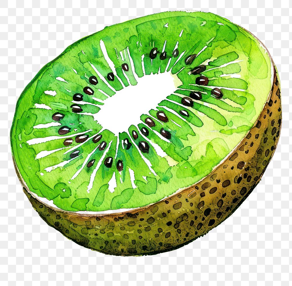 PNG  Vibrant watercolor kiwi illustration