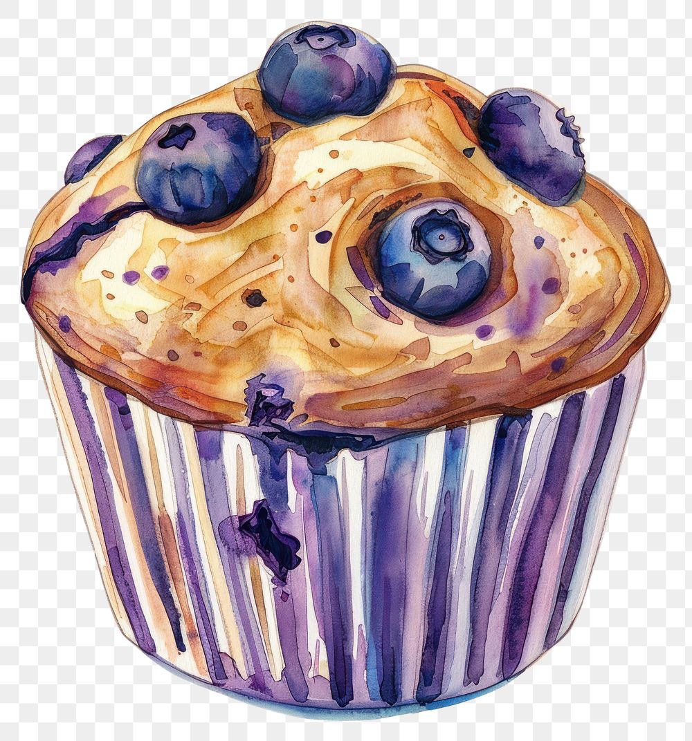 PNG  Delicious blueberry muffin illustration