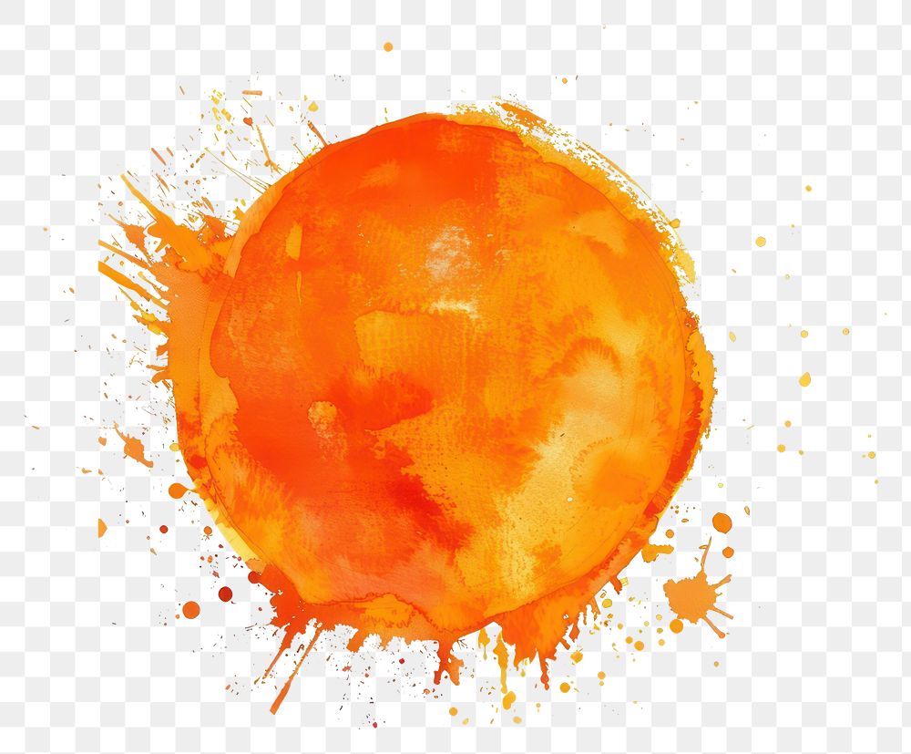 PNG Vibrant watercolor sun illustration