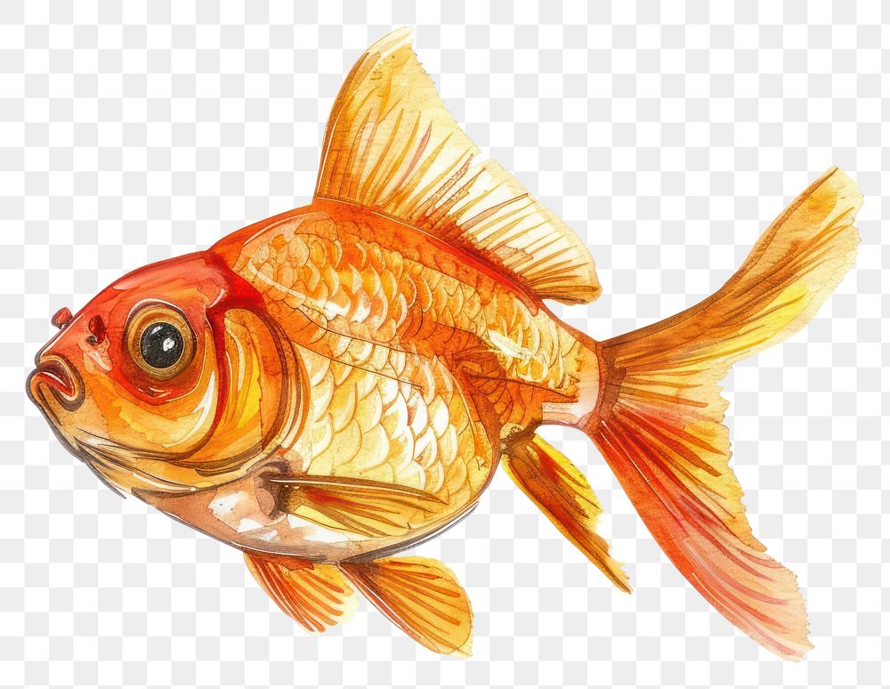 A cute gold fish goldfish animal sea life.