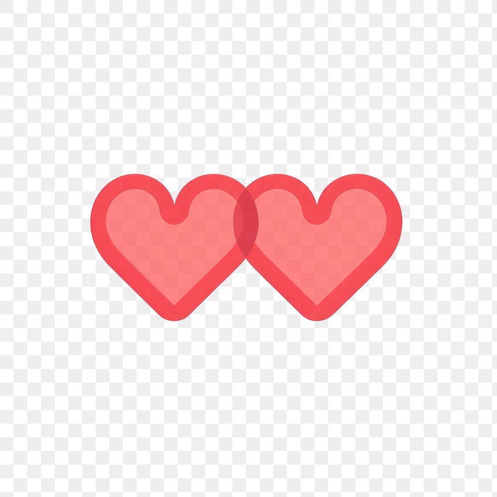 PNG Overlapping hearts love symbol