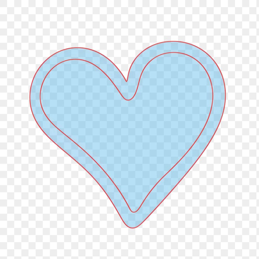 PNG Minimalist blue heart illustration