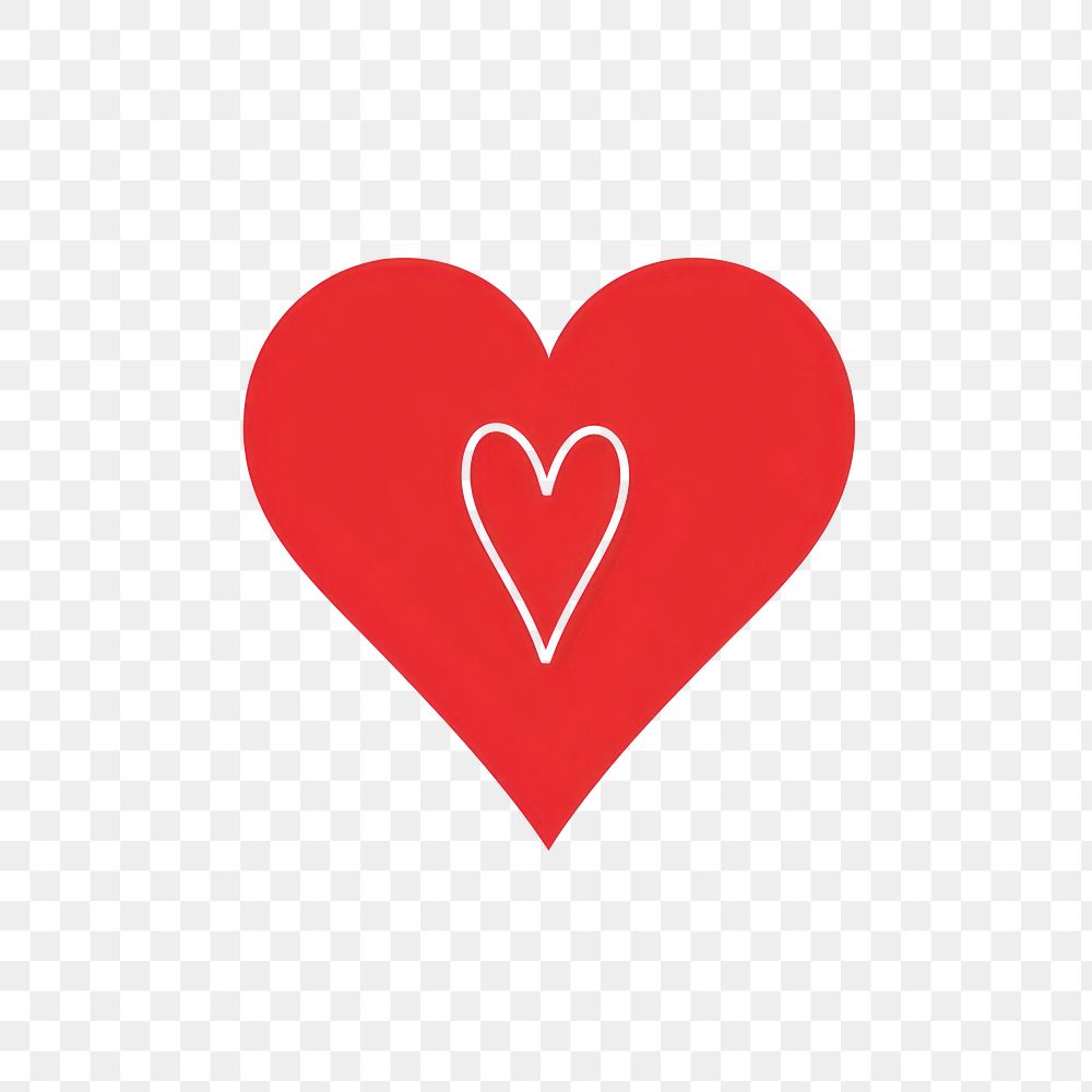 PNG Red heart with white outline