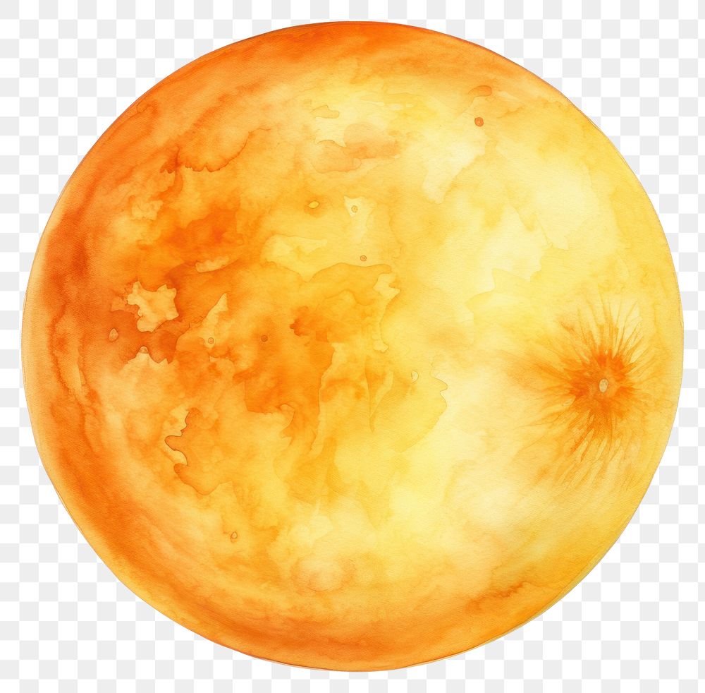 PNG Vibrant watercolor orange planet illustration