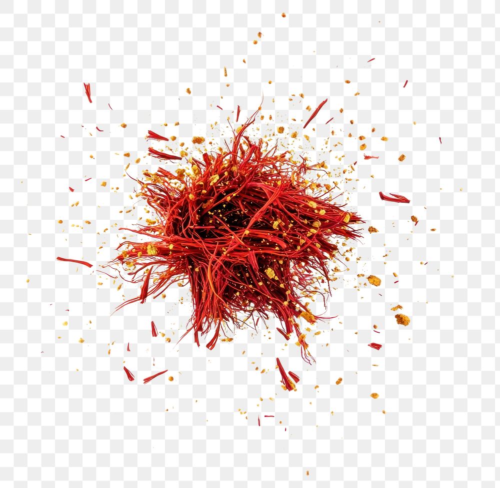 PNG Saffron explosion exploding red.