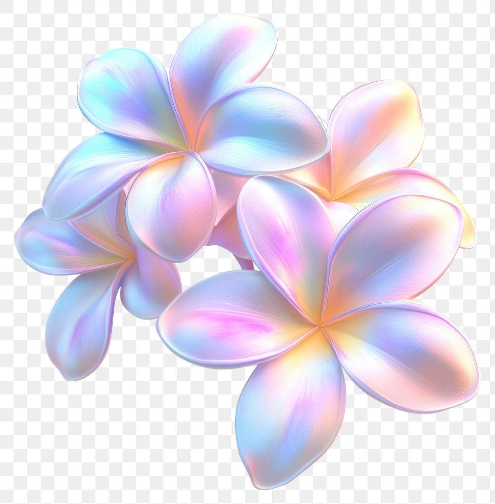 PNG Plumeria flowers pastel colors.