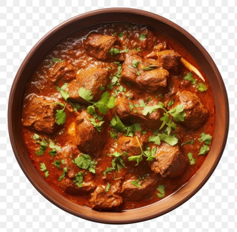 PNG Rogan Josh curry spicy food.