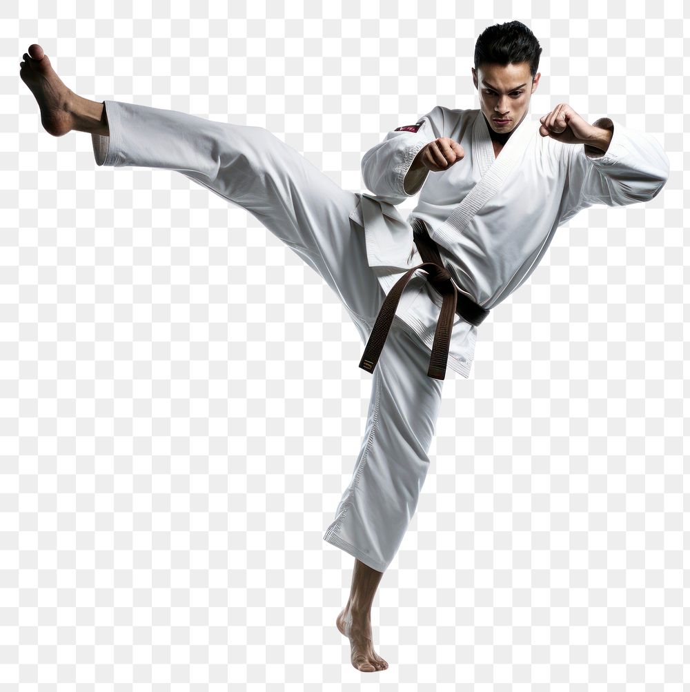 Taekwondo high kick sports karate adult.