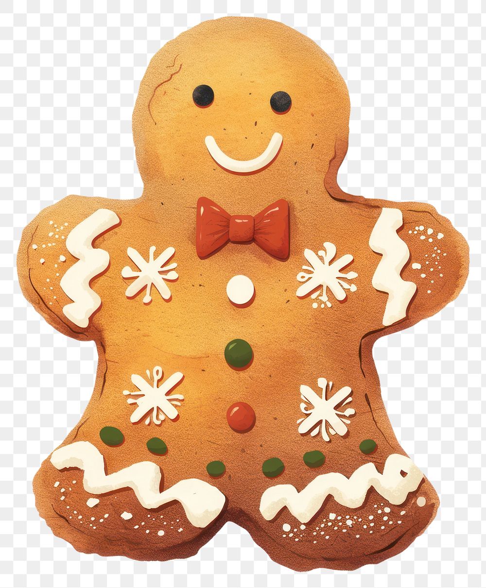 PNG Festive gingerbread man cookie illustration