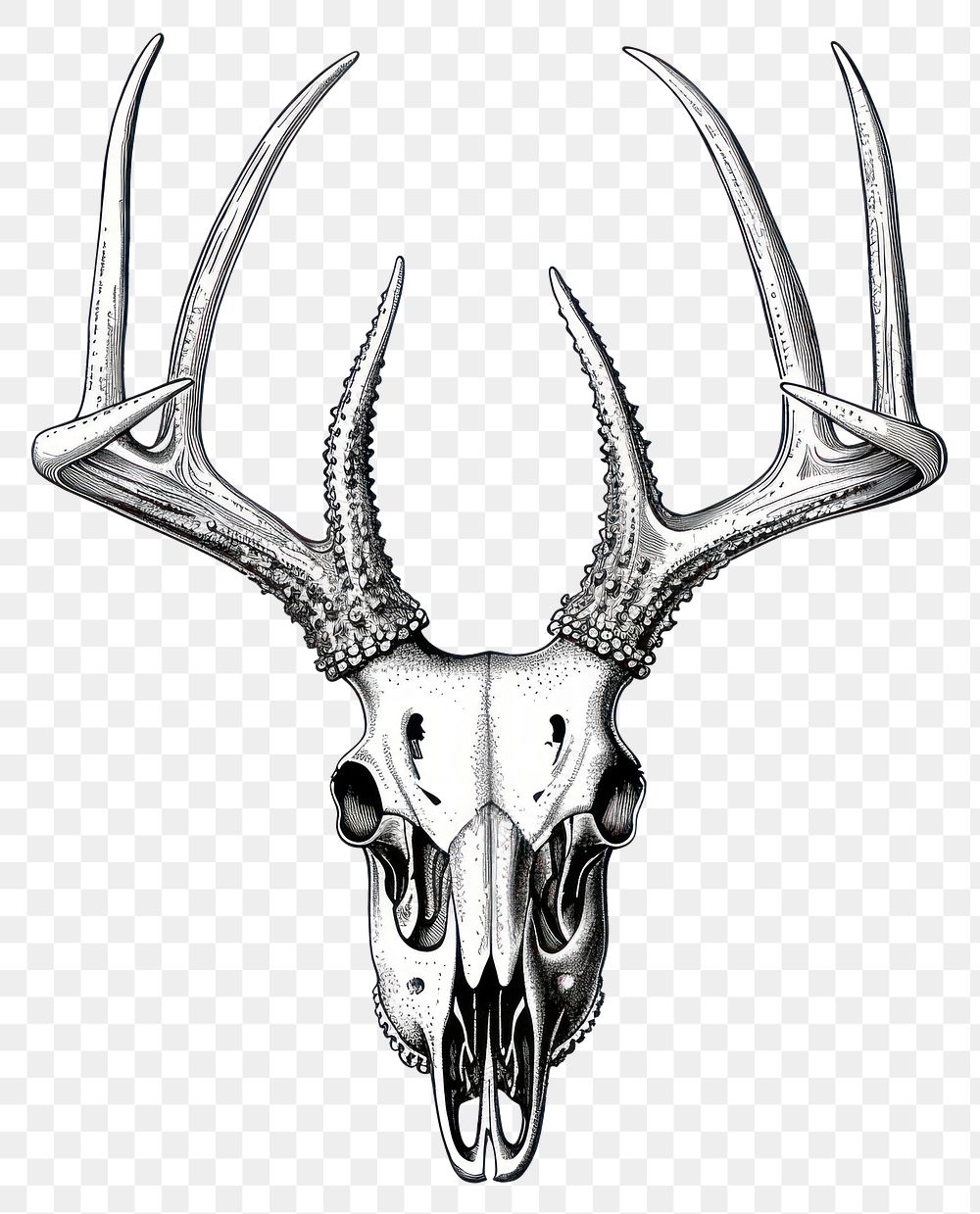 PNG Intricate deer skull illustration