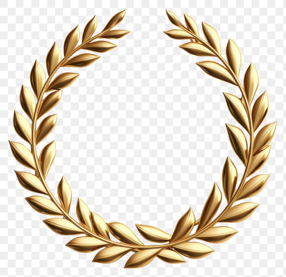 PNG 3d golden laurel wreath accessories photography achievement.